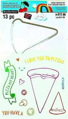 Pizza Slice Clear Stamp and Die Set by Recollections 535933 NEW! - Image 1 of 4