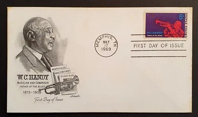 USA Stamps 1969 W C Handy First Day Cover Artmaster Cachet Memphis cancel (w) - Image 1 of 2