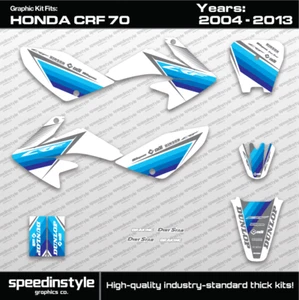 2004 - 2013 Honda CRF 70 kit de gráficos calcomanías CRF70 MOTOCROSS FADE: BLANCO FRESCO - Imagen 1 de 1