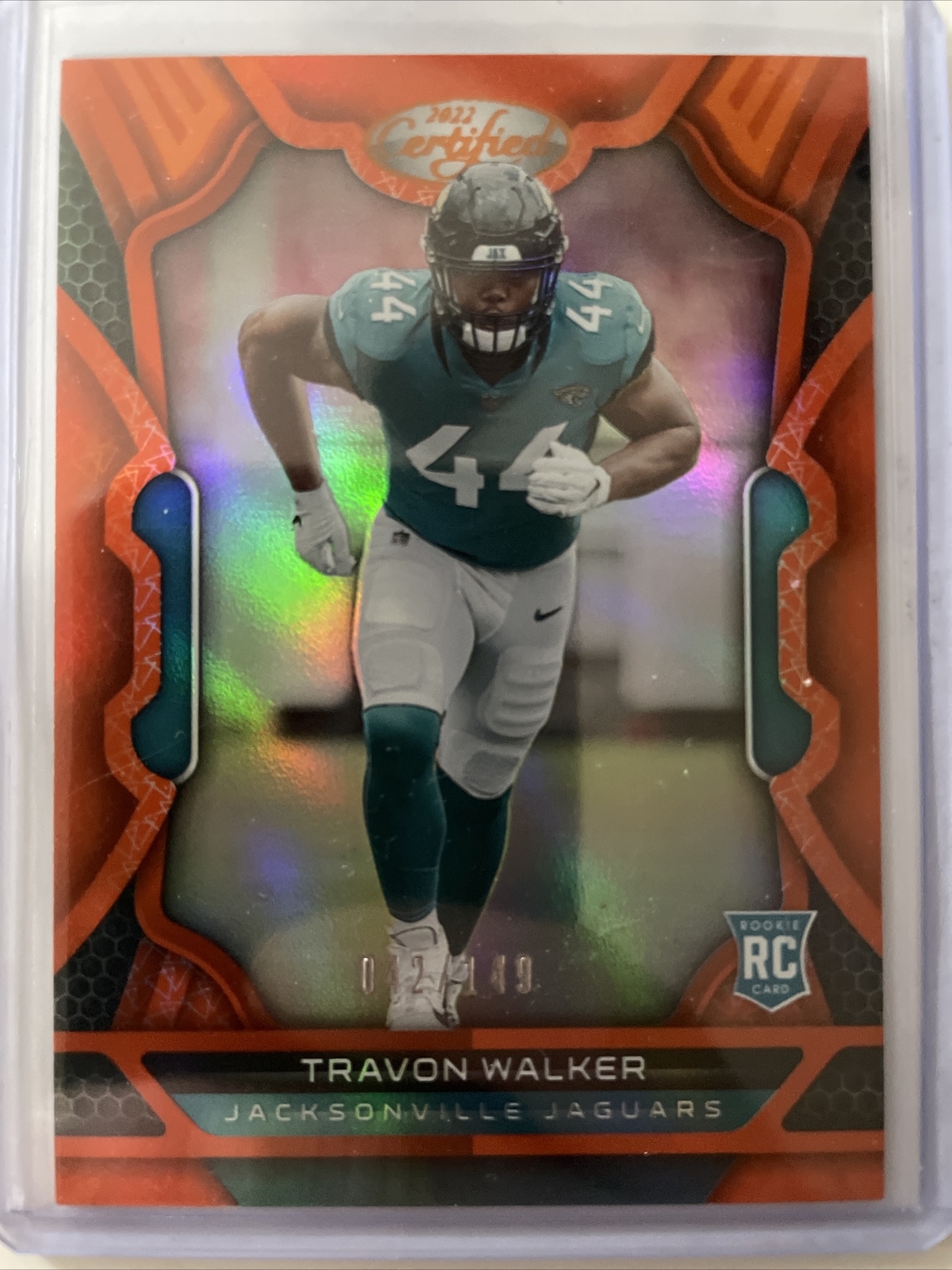 2022 CERTIFIED TRAVON WALKER ORANGE MIRROR #42/149 JACKSONVILLE JAGUARS 