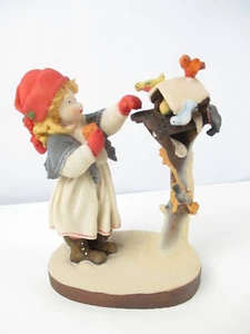 Vintg Original Dolfi Italy Lisi Martin Hand Painted Figurine Girl Feeding Birds - Picture 1 of 6