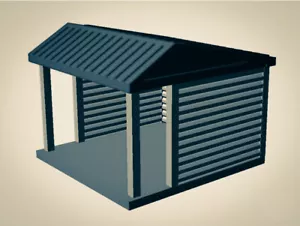 "The Outdoor Series" Small Shelter - Camping Modeled in Color OO Scale 1:76 3D - Picture 1 of 11