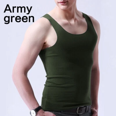 Hombres Verano Seda Hielo Sin Mangas Chaleco Camiseta sin Mangas Transpirable Gimnasio Deportes Entrenamiento Foto 1 de 4