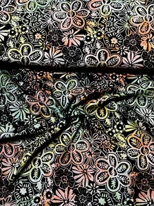 1m Tye Die Multi Colour-floral Print Bali Batik 100% fabric 45" - Picture 1 of 3