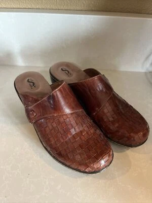 Zuecos de plataforma Soft Walk para mujer 8,5 S1357-245 cuero marrón informales Foto 1 de 4