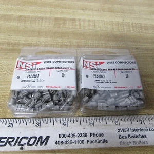 TERMINALS Female .25 inch Disconnects UNINSULATED Wire size 12 to 10 AWG 100 pc - Picture 1 of 3