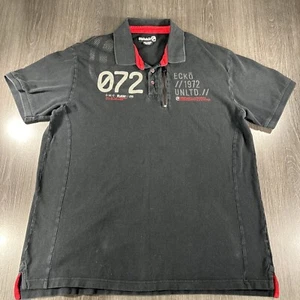 ECKO UNLTD EMBROIDERED  LOGO Black SHORT SLEEVE POLO SHIRT SIZE 2XL XXL - Picture 1 of 10