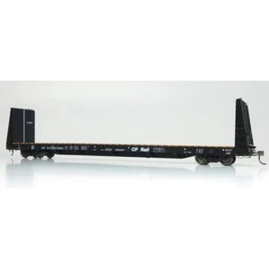 RAPIDO HO Marine Industries 66' Bulkhead Flatcar CP Rail Black CP 147002-317410 - Picture 1 of 3