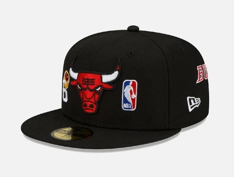 Chicago Bulls 6 Rings World Champions New Era 59Fifty Black Fitted Hat Black - 7 Cover