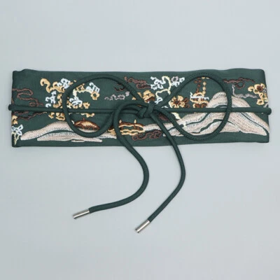 Женская вышивка пояс китайский традиционный ретро широкий галстук ремень Obi ремень шик - Изображение 1 из 4