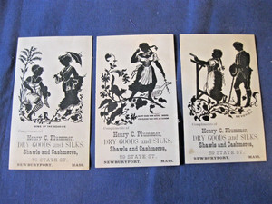 Victorian Trade Card Henry C Plummer Newburyport MA Silhouettes DEVOTION   TT