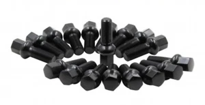 10x BLACK 12x1.5 BALL SEAT WHEEL LUG BOLTS 24MM SHANK MOST BMW 17MM HEX OEM - Picture 1 of 2