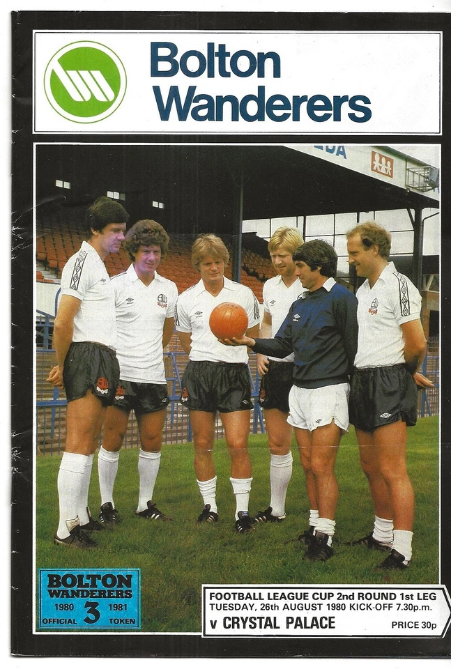 Football Programme>BOLTON WANDERERS v CRYSTAL PALACE Aug 1980 FLC - Image 1 of 1