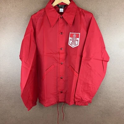 VTG Deadstock GE General Electric Red Jacket Service Raglan Windbreaker Med USA - Image 1 of 4