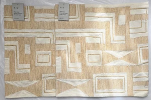 West Elm Embroidered Blank Shapes Cushion 2-Covers 20" x 20" Yellow / Natural - Picture 1 of 2