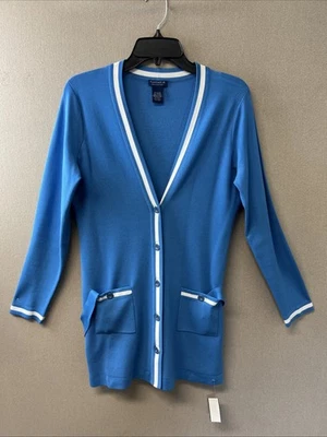 DONCASTER Sky Blue Cardigan Sweater Womens Sz S D1208332 - Image 1 of 4