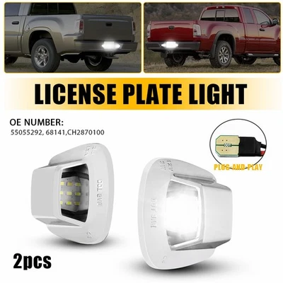 Luces de etiqueta de matrícula traseras 2X lentes transparentes para RAM Dakota CH2870100 2011 blancas Foto 1 de 4