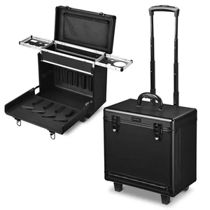 Estuche de Maquillaje con Ruedas BYOOTIQUE Carro Almacenamiento Peluquería Cortapelos Recortadora Caja Bolsa - Imagen 1 de 9