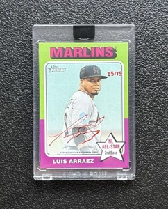2024 Topps Heritage LUIS ARRAEZ Real One inchiostro rosso automatico #’d /75 SP! *Marlins - Foto 1 di 3