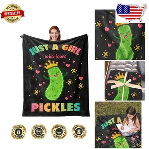 Pickle Blanket 40x50" Soft Flannel Throw Gift for Girls Women Lightweight - Picture 1 of 9