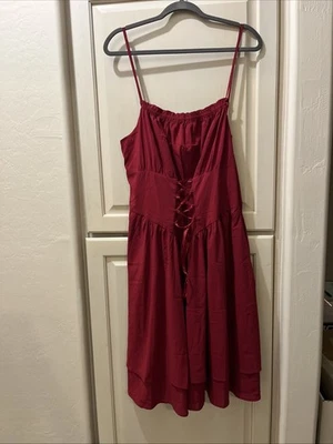Vestido XL Rojo Oscuro Escarlata Moda Medieval Alternativa Foto 1 de 4