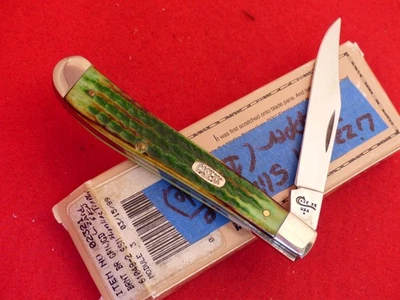 Cuchillo Case XX USA 61048 Slimline Trapper nuevo en caja hueso de lagarta verde 1999 Foto 1 de 3