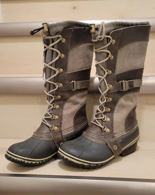 Sorel Conquest Carly Botas Altas Pato Mujer Talla 7 Impermeables Marrón NL2033-208 Foto 1 de 4