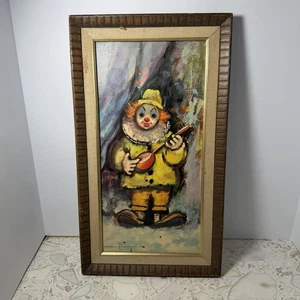 Vintage Ozz Franca Clown Painting Turner Wall Accessory Mid Century Art - Picture 1 of 4