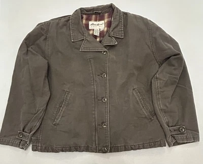 Eddie Bauer Jacket Womens XL Brown Plaid Lining Warm Winter Coat - Image 1 of 4