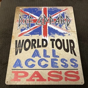 Reproduction-Def Leppard World Tour Lithographed Steel Metal sign-original board - Picture 1 of 1