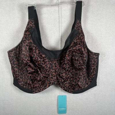 Goddess 38K Plus Size Kayla Underwire Full Cup Bra GD6164 Leopard msrp $58 - Image 1 of 4