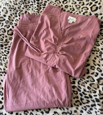 Planet Koi Scrub Set XXL Top XL Pants Regular Rose Pink - Image 1 of 4