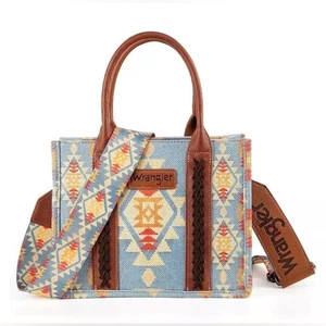 NUEVO Bolso de Mano Azul Mini Wrangler Cartera de Hombro Occidental Boho Azteca Bolso de Mano $65 - Imagen 1 de 7