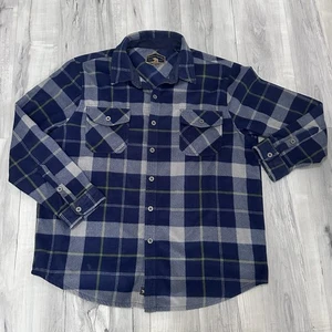Camicia di flanella peluche Freedom Foundry taglia XXL bottoni metallo blu a quadri shacket - Foto 1 di 9