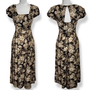 Vintage Floral Queen Ann Maxi Dress Size 10 Sheer Whimsigoth Romantic Fairy 90s - Picture 1 of 15