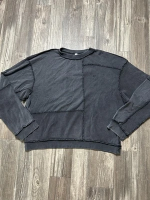 Sudadera Zara Para Mujer 2XL Retazos Cuello Redondo Borde Crudo Waffle Pullover Foto 1 de 4