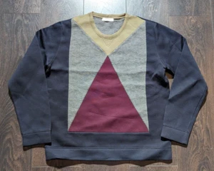 Valentino grau burgundisch marineblau Rundhalsausschnitt Sweatshirt klein - Bild 1 von 11
