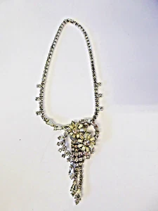 Vintage Clear Rhinestone Choker Necklace - Picture 1 of 9