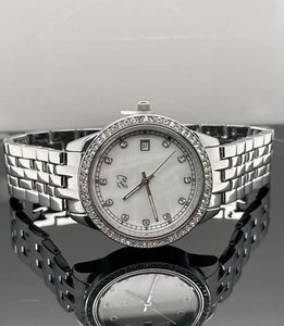SCHMUCKJAGD EXCLUSIVE DAMEN QUARZ UHR MIT WECHSEL LÜNETTE,KRISTALL+ PERLMUTT ZB - Bild 1 von 6