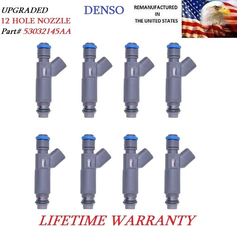 8x inyectores de combustible mejorados con 12 orificios para Dodge & Jeep 1999-03 4,7 L V8 #53032145AA Foto 1 de 1