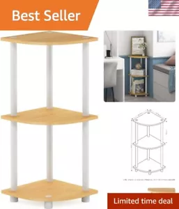 Sturdy Corner Display Shelving Unit - Stylish 3-Tier Solution for Any Room - Picture 1 of 9