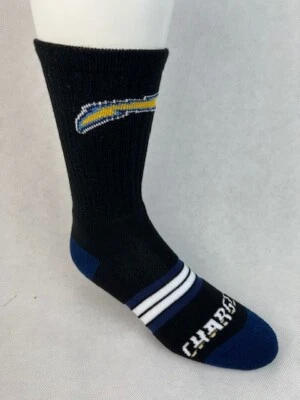 San Diego Chargers Quad Crew Black Socks Large - Image 1 of 2