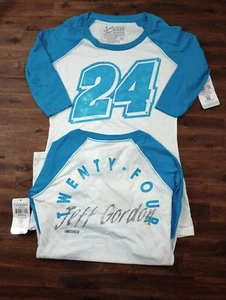 Jeff Gordon #24 NASCAR Big Name & Number 3/4 Sleeve Raglan Tee Ladies XS NWT - Picture 1 of 6
