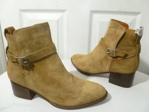 RAG & BONE WALKER BUCKLE GOLDEN BROWN SUEDE CHELSEA ANKLE BOOT BOOTIE EU 38 US 7 - Foto 1 di 9