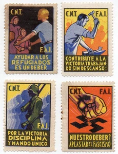 Sello Local Guerra Civil C.N.T. -Cat. Guillamon 1083/1086.  ORD:1889 - Picture 1 of 1