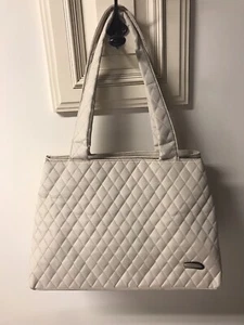 TRAVELON Quilted 3 Compartment Zippered Tote Travel Purse Handbag Many Pockets - Picture 1 of 7