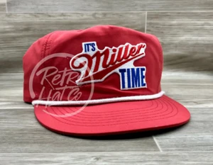 It's Miller Time Patch auf rotem Polyseil Hut - Bild 1 von 2