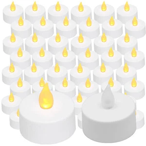 60 pcs AMBER Led Tea Light Flameless Battery Candles Wedding Party Romantic - Picture 1 of 4
