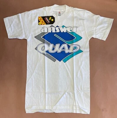 VTG 80s Answer Quad Shirt Short Sleeve Size S Suzuki LT 250R 230 500 AHRMA White - Image 1 of 4