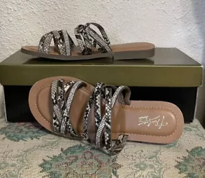 Thalia Sodi Marlina Sandals Snake Skin Bling - Picture 1 of 3
